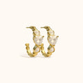 Cupid Hoops gold-plated open hoop earrings with heart-shaped zircon