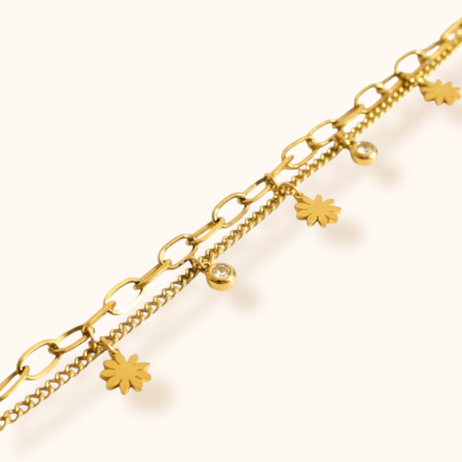 _Solara_Bracelet_duo_gold-plated_double_chain_bracelet_with_sunflower_charm_and_zirconia_accents
