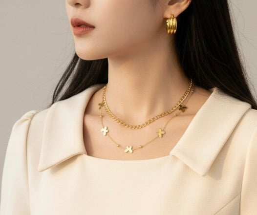 thick gold hoop earrings, lightweight minimalist jewelry for layering or solo wear