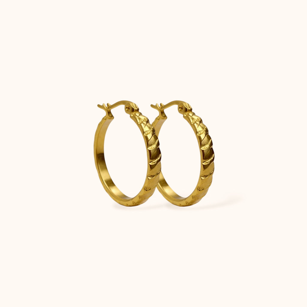 Modern Hoops gold plated line hoop earrings