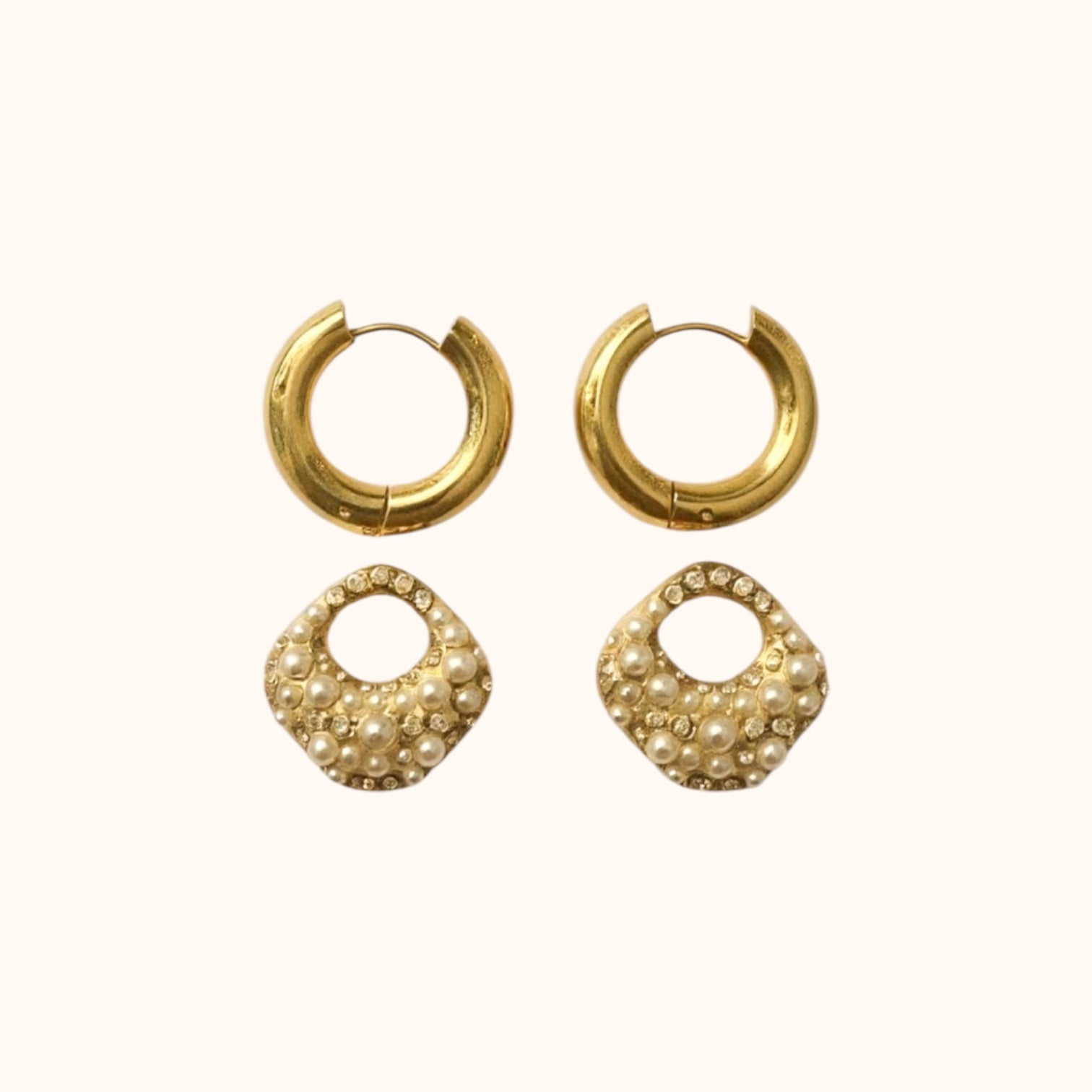 Form Duo Pearl Hoops