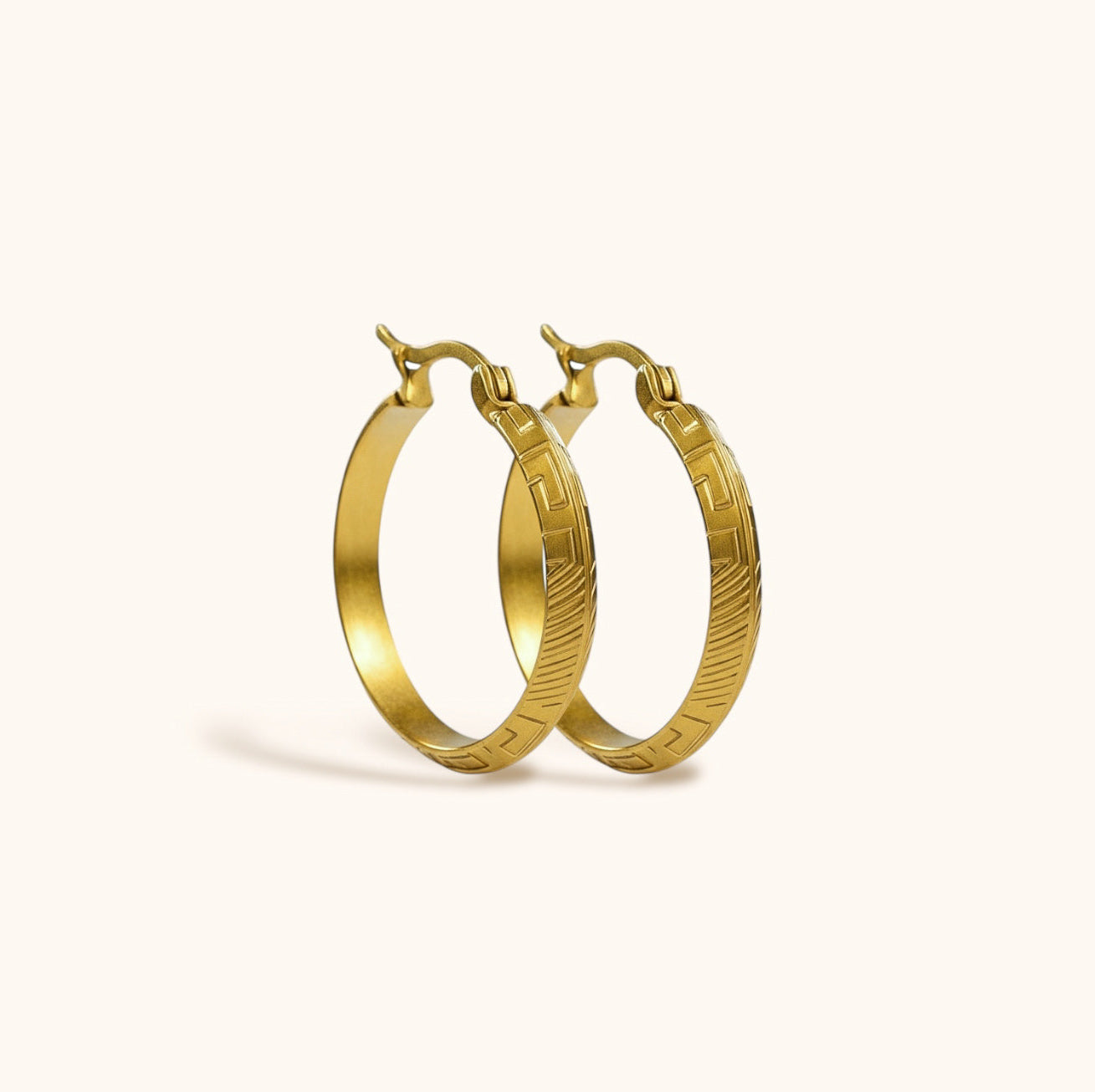 Minimalist sculpted gold hoop earrings